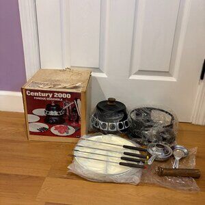 Fondue Set-Vintage Century 2000-Stainless Steel-New Open Box Purchase